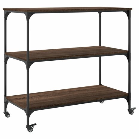 Keukentrolley 102x50x95 cm bewerkt hout bruin eikenkleurig 9