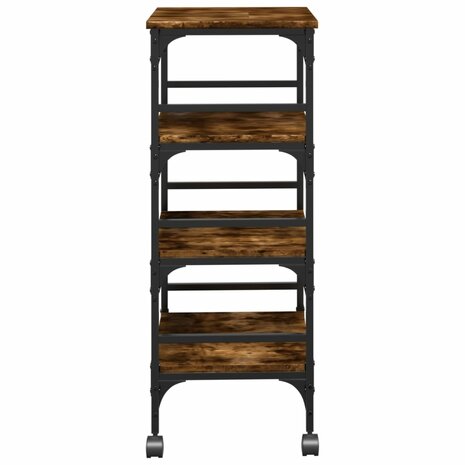 Keukentrolley 45x35x89,5 cm bewerkt hout gerookt eikenkleurig 8