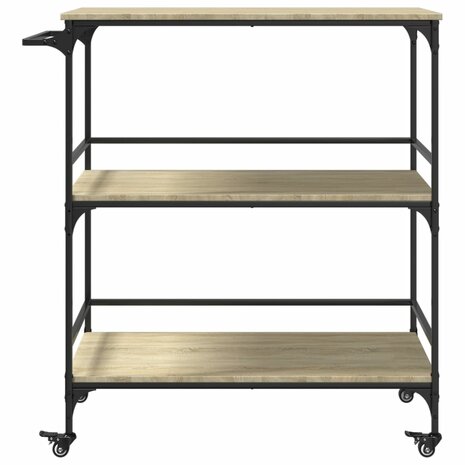 Keukentrolley 100,5x50x105 cm bewerkt hout sonoma eikenkleurig 7