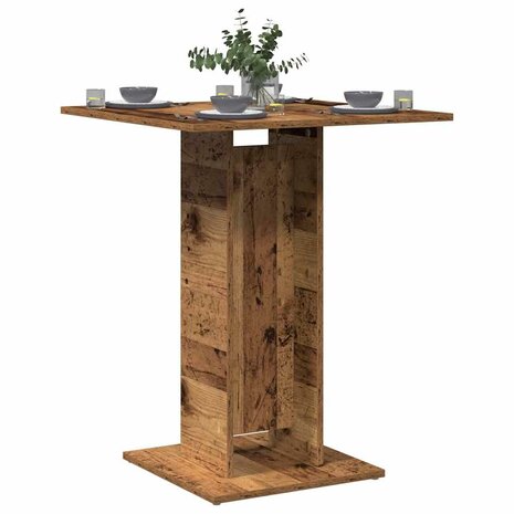Bistrotafel 60x60x75 cm bewerkt hout oud houtkleurig 1