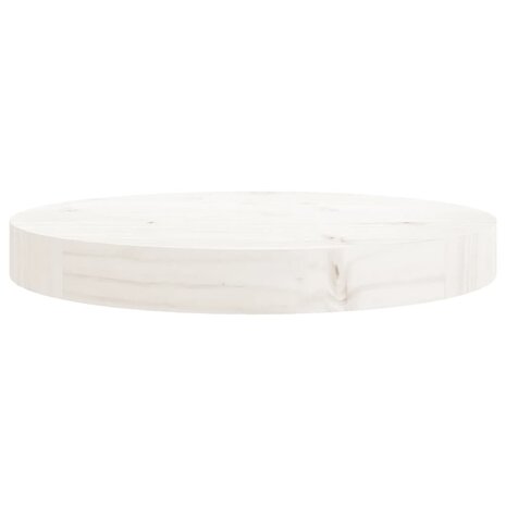 Tafelblad rond Ø30x3 cm massief grenenhout wit 3