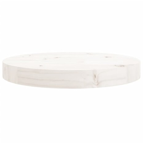 Tafelblad rond Ø30x3 cm massief grenenhout wit 4