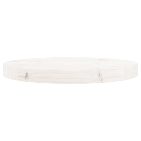 Tafelblad rond Ø40x3 cm massief grenenhout wit 3