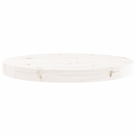Tafelblad rond Ø40x3 cm massief grenenhout wit 4