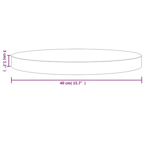 Tafelblad rond Ø40x3 cm massief grenenhout wit 7