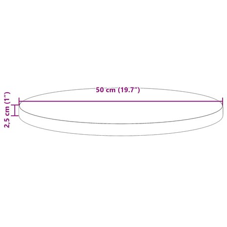 Tafelblad rond Ø50x2,5 cm massief grenenhout wasbruin 7