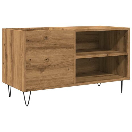 Platenkast 84,5x38x48 cm bewerkt hout artisanaal eikenkleur 2