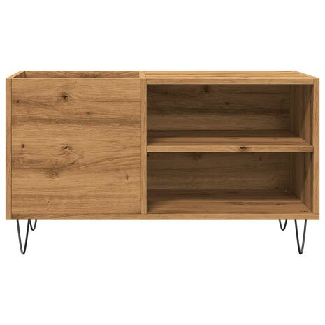 Platenkast 84,5x38x48 cm bewerkt hout artisanaal eikenkleur 4