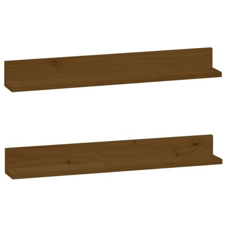 Wandkasten 2 st 80x11x9 cm massief grenenhout honingbruin 2