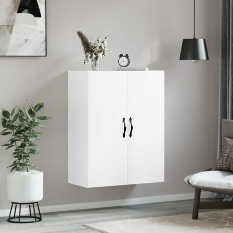 Wandkast 69,5x34x90 cm bewerkt hout wit 3