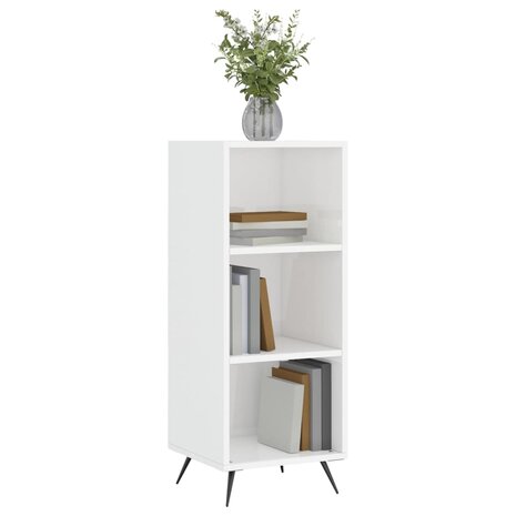 Schappenkast 34,5x32,5x90 cm bewerkt hout hoogglans wit 3