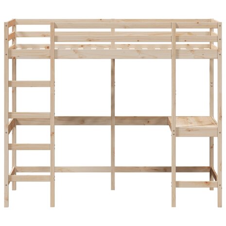 Hoogslaper met bureau massief grenenhout 90x200 cm 4