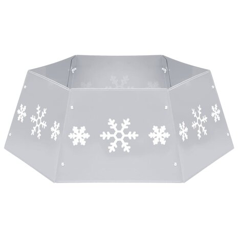 Kerstboomrok Ø68x25 cm zilverkleurig en wit 2