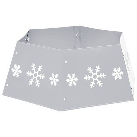 Kerstboomrok Ø68x25 cm zilverkleurig en wit 4