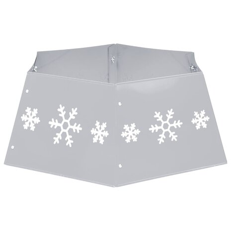 Kerstboomrok Ø68x25 cm zilverkleurig en wit 5