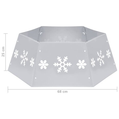 Kerstboomrok Ø68x25 cm zilverkleurig en wit 7