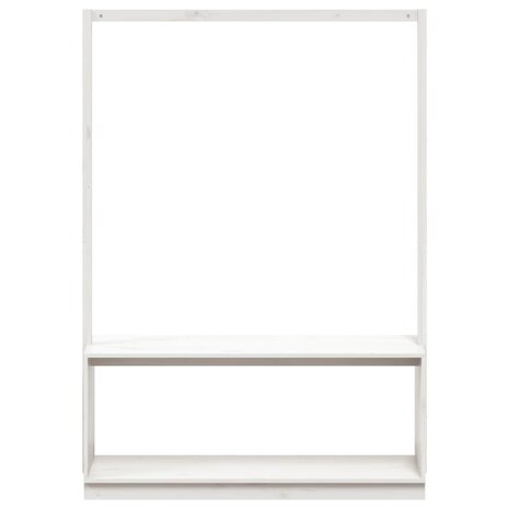 Kledingrek schoenenkast 113x40x157,5 cm massief grenenhout wit 4