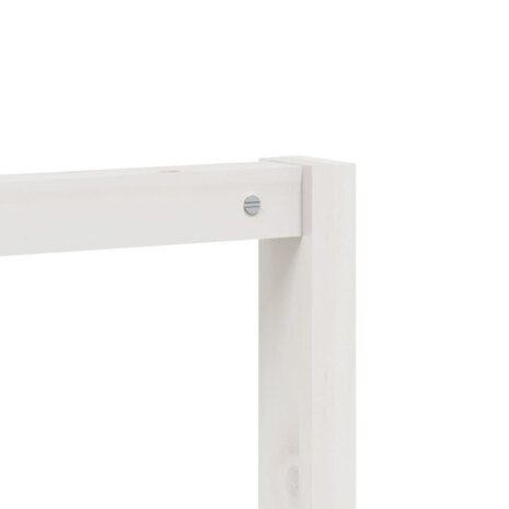 Kledingrek schoenenkast 113x40x157,5 cm massief grenenhout wit 7