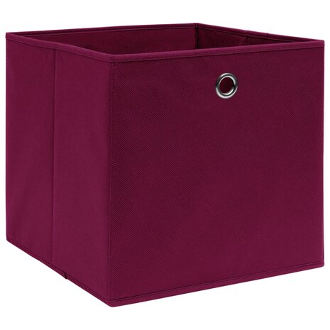 Opbergboxen 4 st 32x32x32 cm stof donkerrood 2
