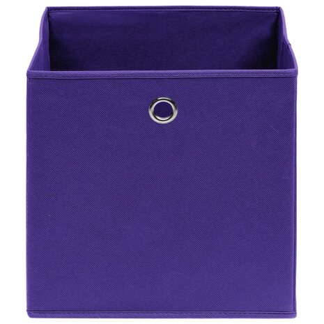 Opbergboxen 4 st 32x32x32 cm stof paars 3