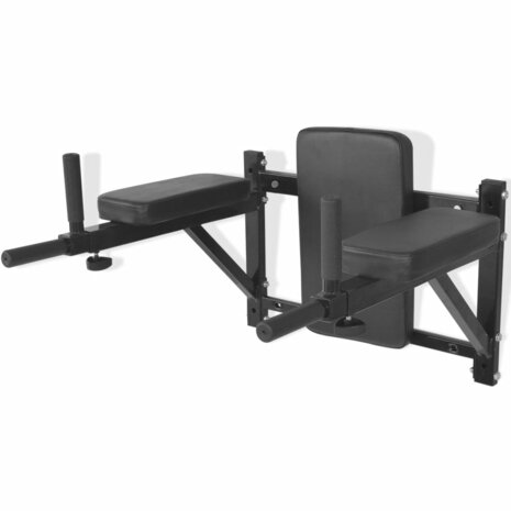 Dipstation fitnessapparaat wandgemonteerd zwart     1