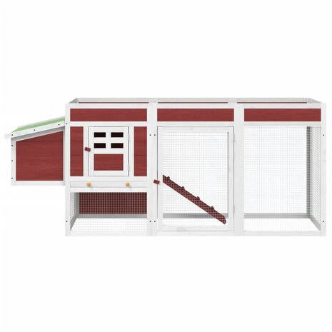 Kippenhok 204x50x84 cm massief grenenhout mokkakleurig 4