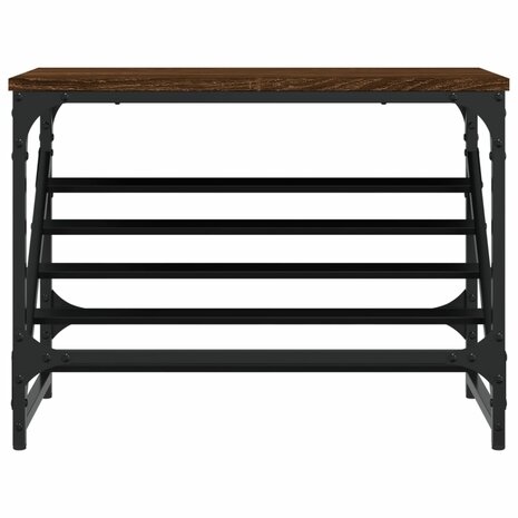 Schoenenrek 60x30x45 cm bewerkt hout bruin eikenkleur 4