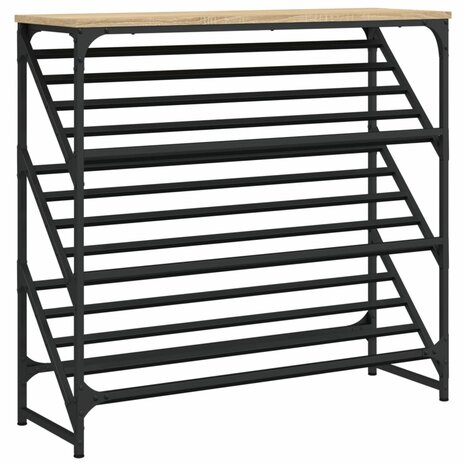 Schoenenrek 90x30x85 cm bewerkt hout sonoma eikenkleurig 2
