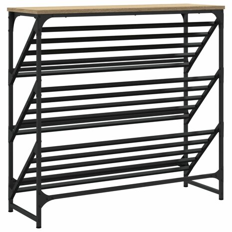 Schoenenrek 90x30x85 cm bewerkt hout sonoma eikenkleurig 6