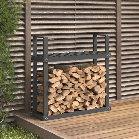 Haardhoutrek 110x35x108,5 cm massief grenenhout grijs 1