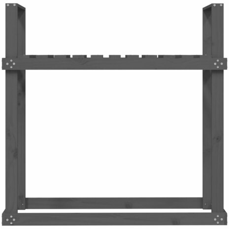 Haardhoutrek 110x35x108,5 cm massief grenenhout grijs 5