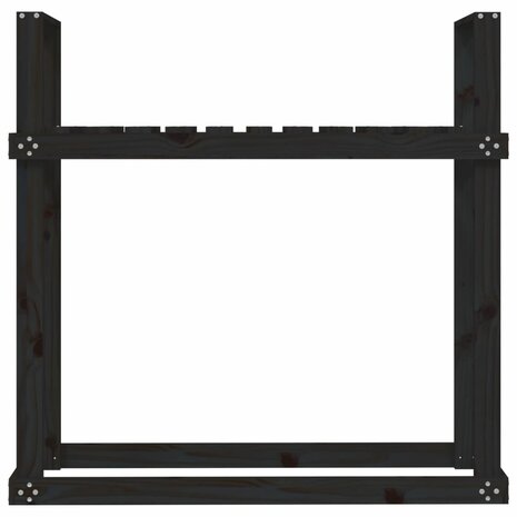 Haardhoutrek 110x35x108,5 cm massief grenenhout zwart 5