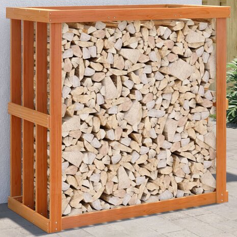 Houtblokhouder 108x52x106 cm massief grenenhout wasbruin 1