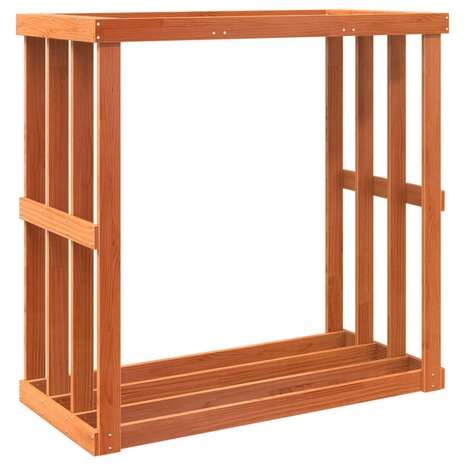 Houtblokhouder 108x52x106 cm massief grenenhout wasbruin 2
