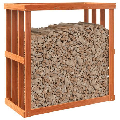 Houtblokhouder 108x52x106 cm massief grenenhout wasbruin 4