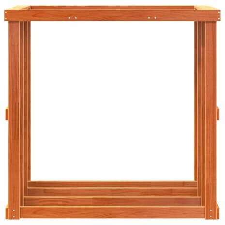 Houtblokhouder 108x52x106 cm massief grenenhout wasbruin 5