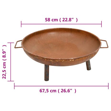 Vuurplaats 67,5x58x22,5 cm staal 7