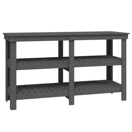 Werkbank 142,5x50x80 cm massief grenenhout grijs 2