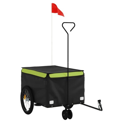 Fietstrailer 30 kg ijzer zwart en groen 2