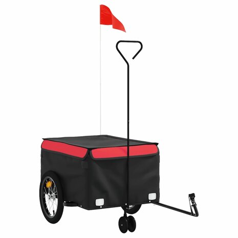 Fietstrailer 45 kg ijzer zwart en rood 2