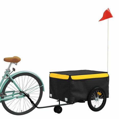 Fietstrailer 45 kg ijzer zwart en geel 3