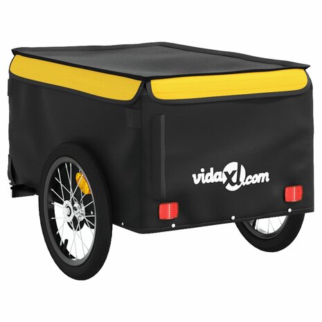Fietstrailer 45 kg ijzer zwart en geel 7