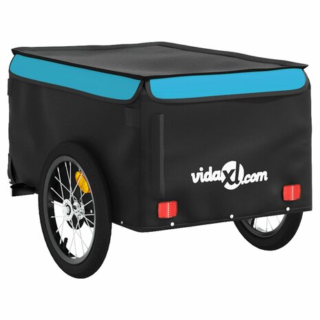 Fietstrailer 45 kg ijzer zwart en blauw 7