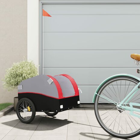 Fietstrailer 30 kg ijzer zwart en rood 1
