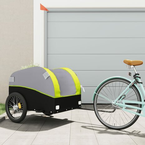 Fietstrailer 45 kg ijzer zwart en groen 1