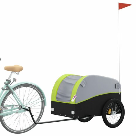 Fietstrailer 45 kg ijzer zwart en groen 3