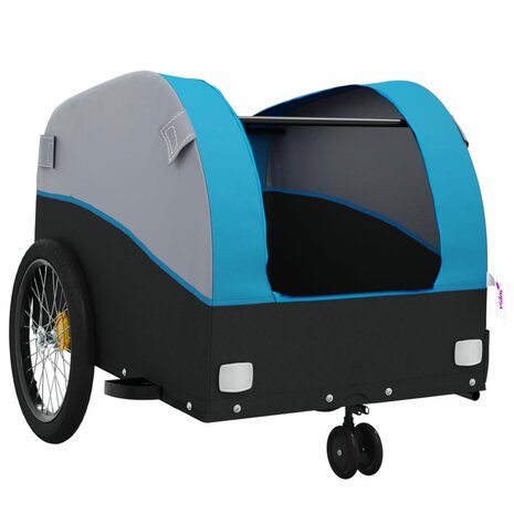 Fietstrailer 30 kg ijzer zwart en blauw 5