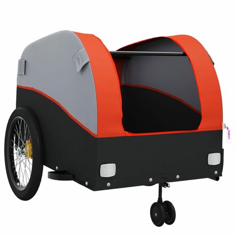 Fietstrailer 45 kg ijzer zwart en oranje 5