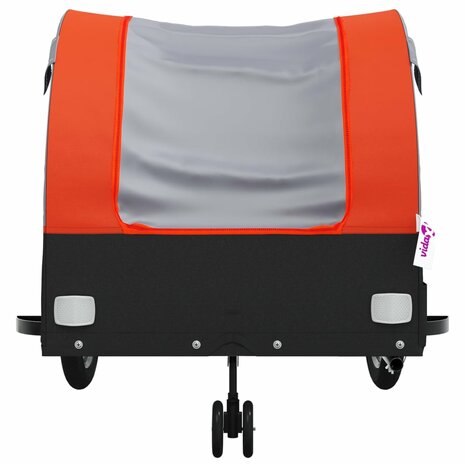 Fietstrailer 45 kg ijzer zwart en oranje 6