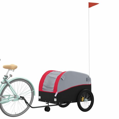 Fietstrailer 45 kg ijzer zwart en rood 3